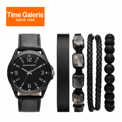 Skechers SR9118 Men Watch and Stackable Bracelet or Interchangeable Band Gift Set